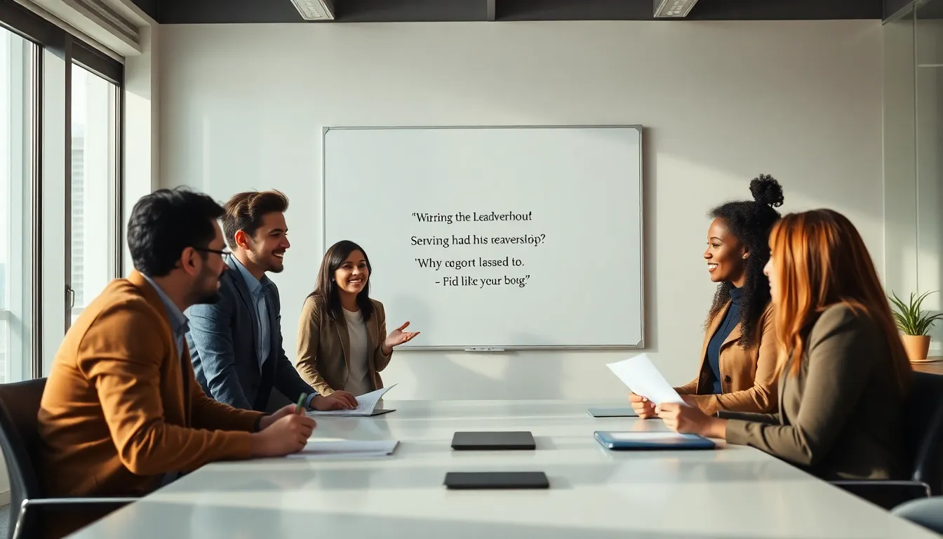 diverse team discussing Christian leadership in a modern office.